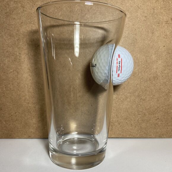 Ben Shot Novelty Pint Golf Glass with Embedded Titleist #4 Golf Ball 16 Oz - Picture 3 of 9